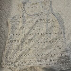 Solitaire White Cropped Sleeveless Tank Top